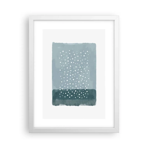 Póster en marco blanco - Creación sobre azul - 30x40 cm