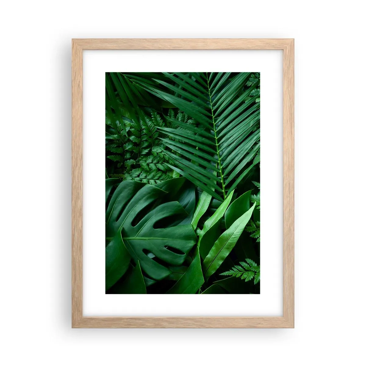 Póster en marco roble claro - Abrazo verde - 30x40 cm