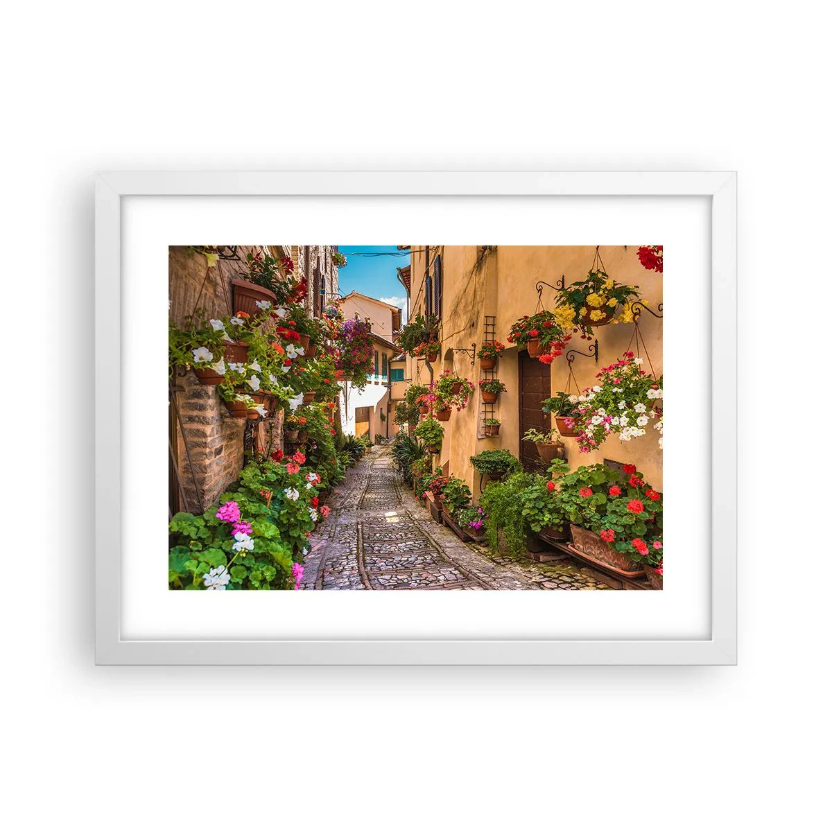Póster en marco blanco - Callejón italiano - 40x30 cm