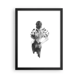 Póster en marco negro - Pasa justo por aquí - 30x40 cm