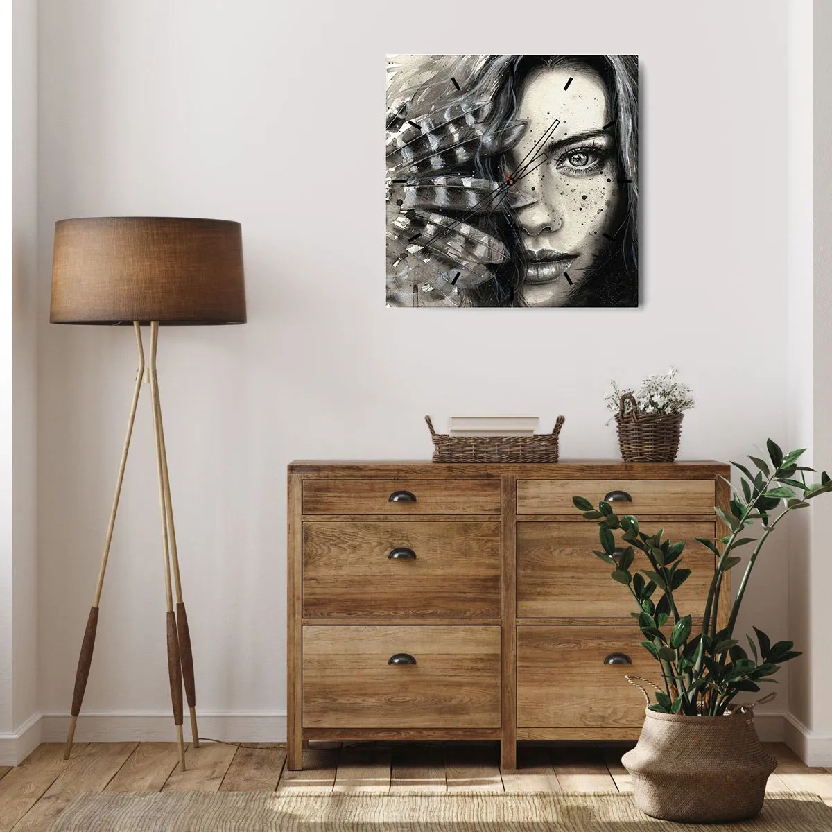 Reloj de pared - Reloj de vidrio - Belleza salvaje - 30x30 cm