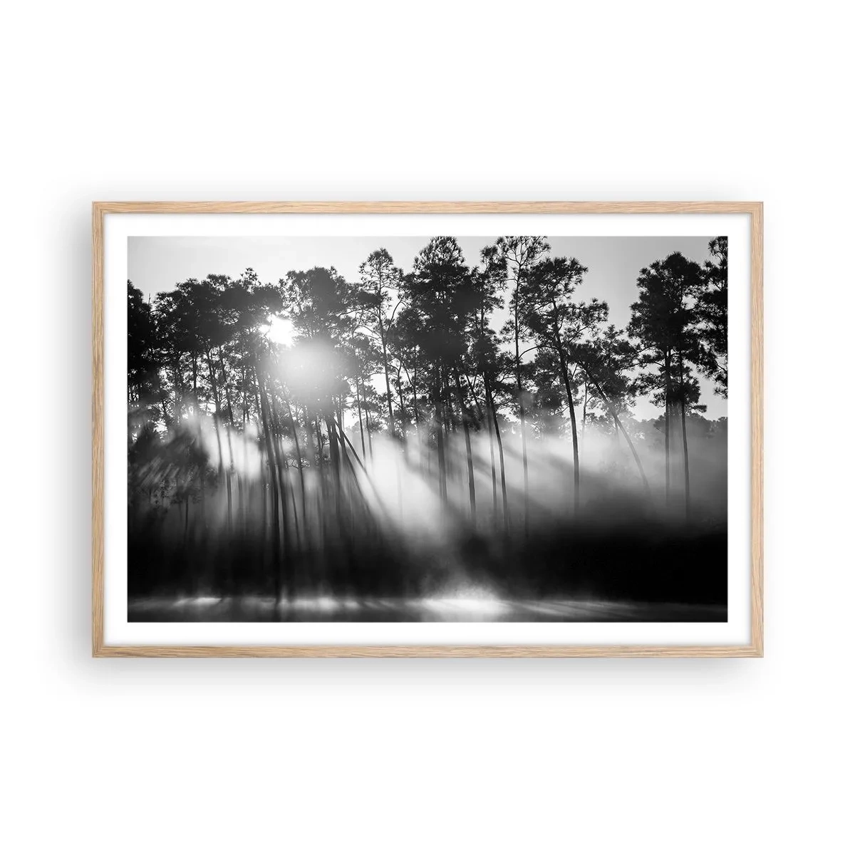 Póster en marco roble claro - Sol imparable - 91x61 cm