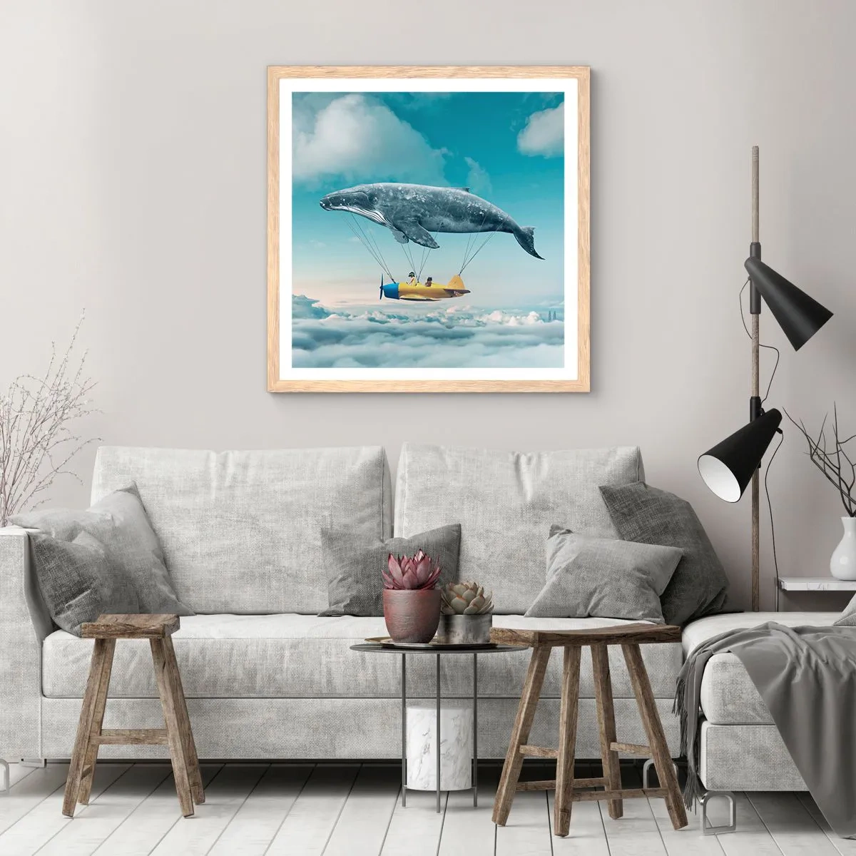 Póster en marco roble claro - ¿Por qué no? - 50x50 cm