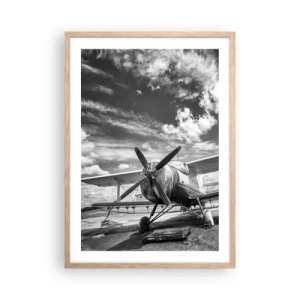 Póster en marco roble claro - No puedo esperar - 50x70 cm