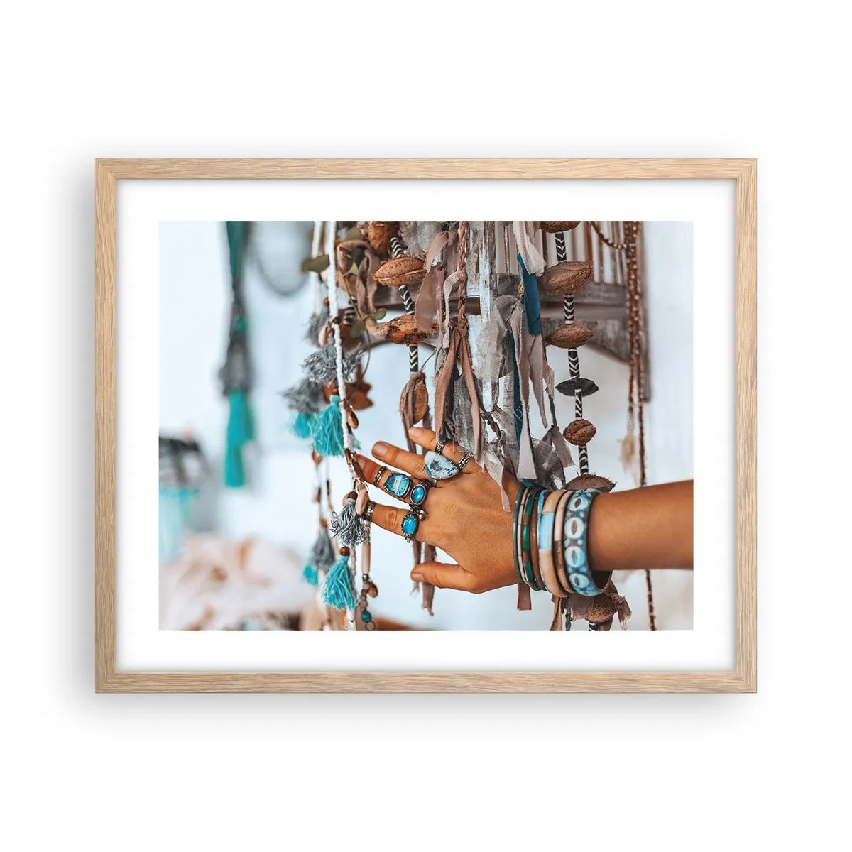 Póster en marco roble claro - Tesoros locales - 50x40 cm