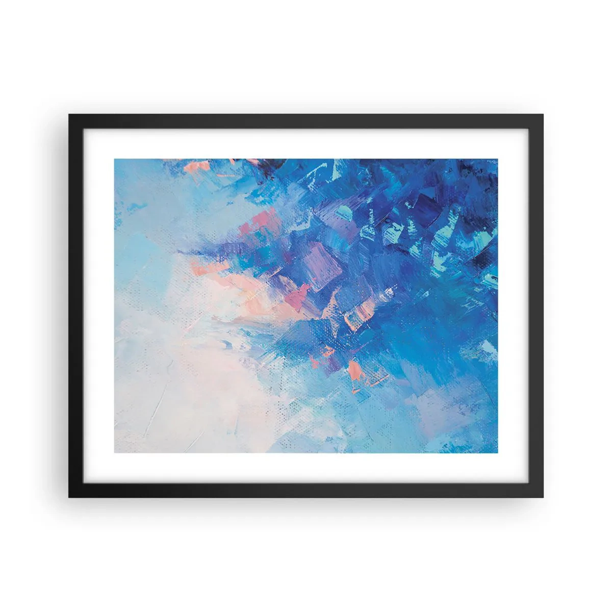 Póster en marco negro - Abstracción invernal - 50x40 cm
