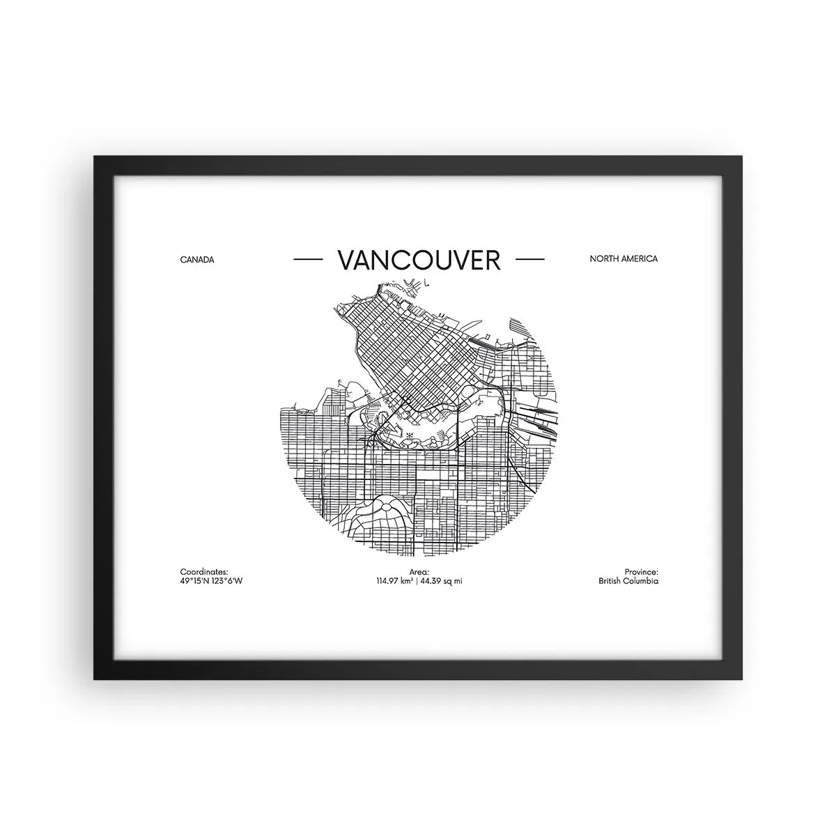 Póster en marco negro - Anatomía de Vancouver - 50x40 cm