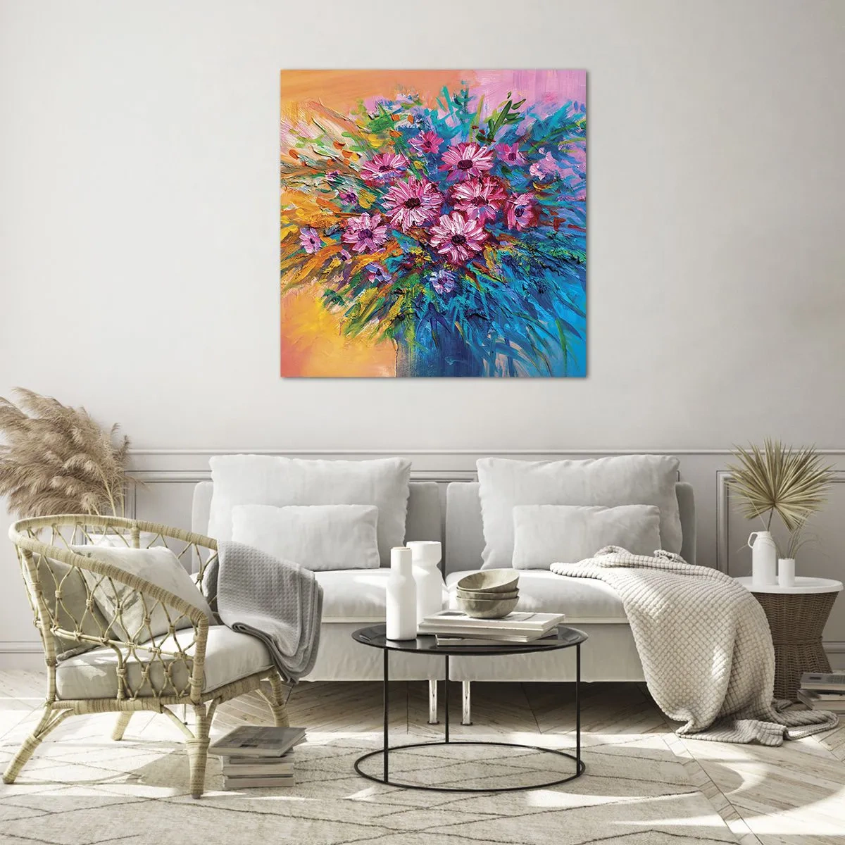 Cuadro sobre vidrio - Impresiones sobre Vidrio - La energía de la vida - 70x70 cm