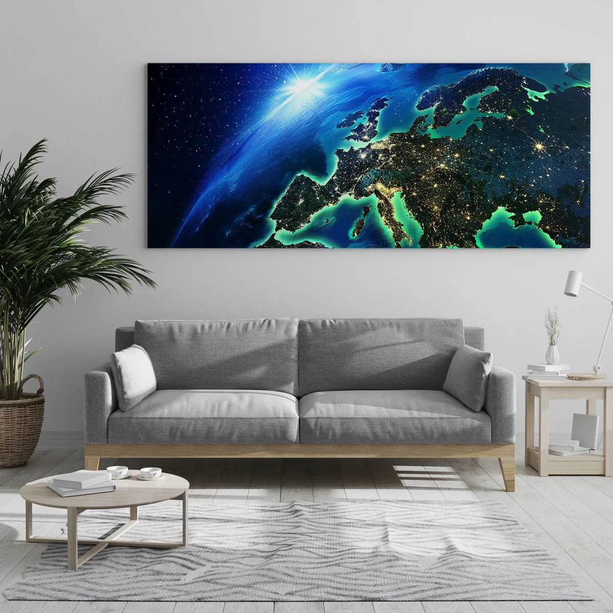 Cuadro sobre vidrio - Impresiones sobre Vidrio - Una Europa resplandeciente - 90x30 cm