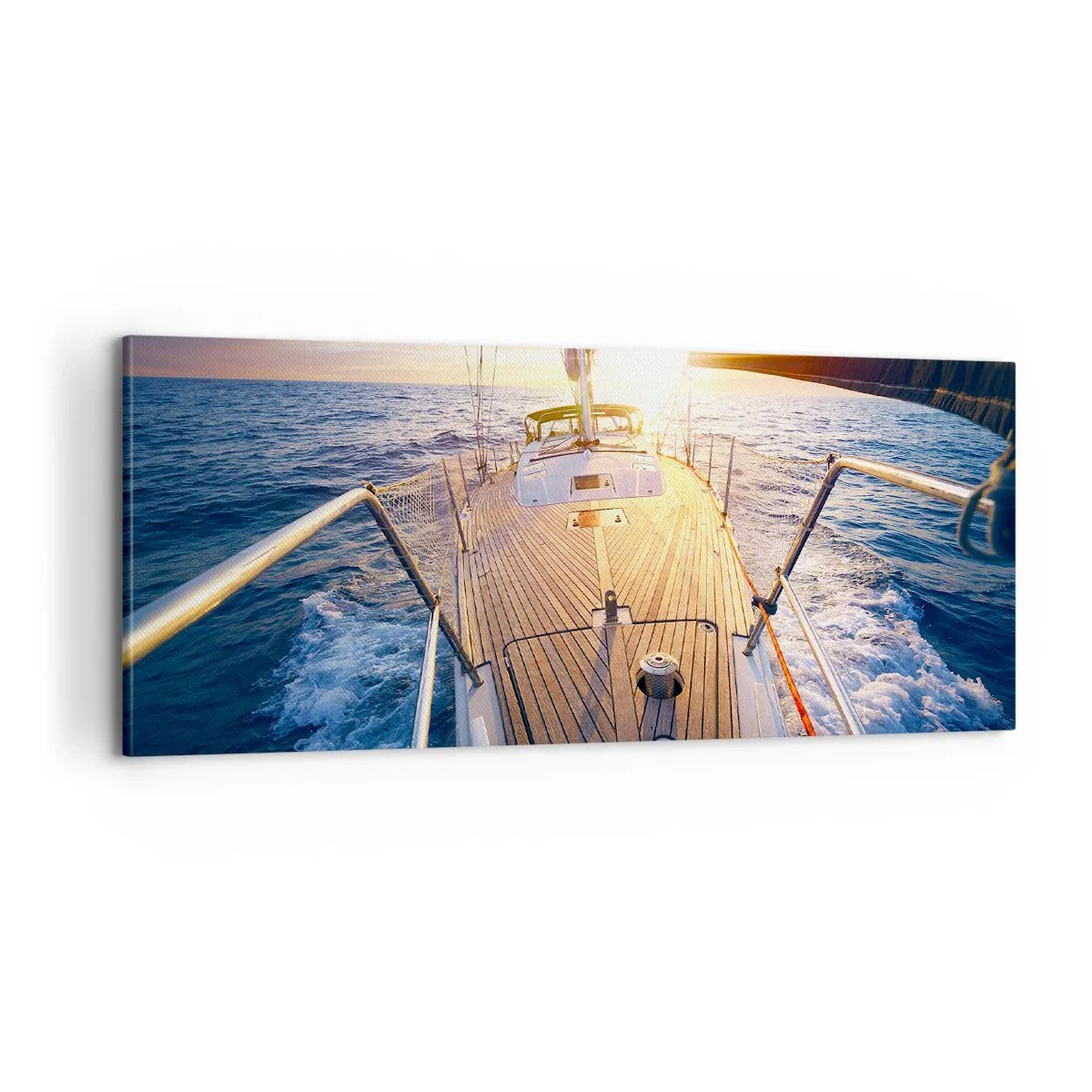 Cuadro sobre lienzo - Impresión de Imagen - Corriendo sobre las olas - 100x40 cm
