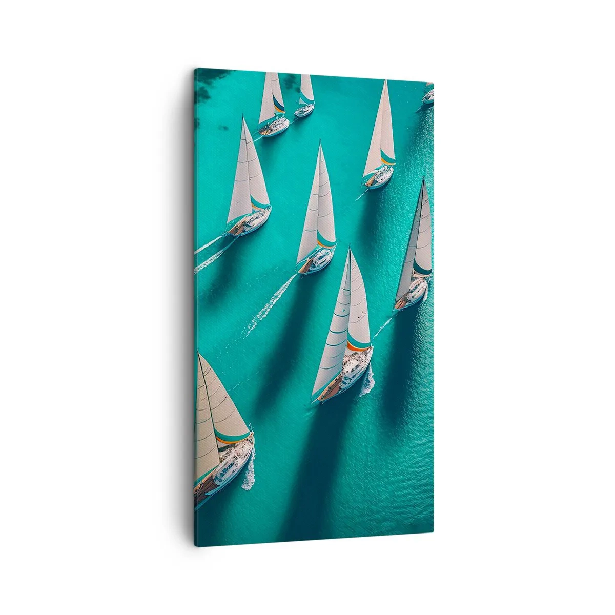 Cuadro sobre lienzo - Impresión de Imagen - En competición con el viento - 45x80 cm