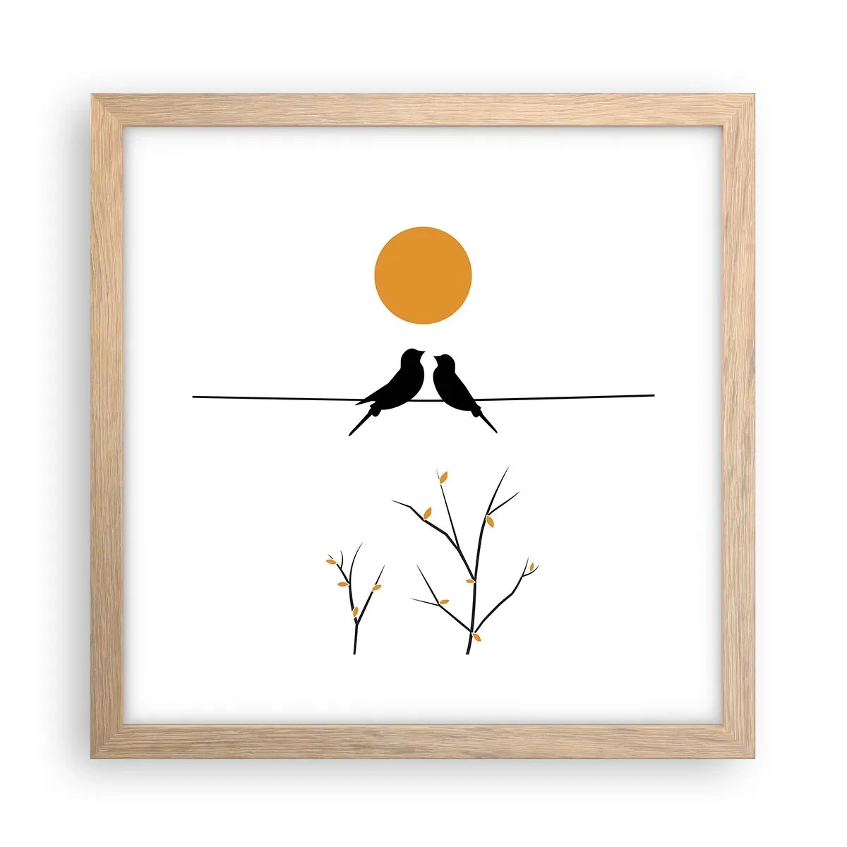 Póster en marco roble claro - Noche de ruiseñores - 30x30 cm