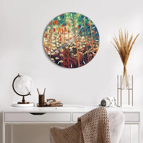 Reloj de pared - Reloj de vidrio - La vida secreta de las hojas - 40x40 cm