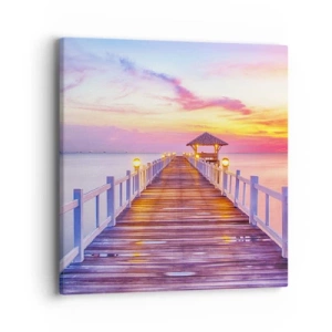 Cuadro sobre lienzo - Impresión de Imagen - El silencio lila-dorado de la tarde - 40x40 cm