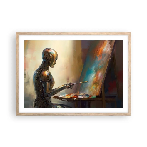 Póster en marco roble claro - Arte del futuro - 70x50 cm