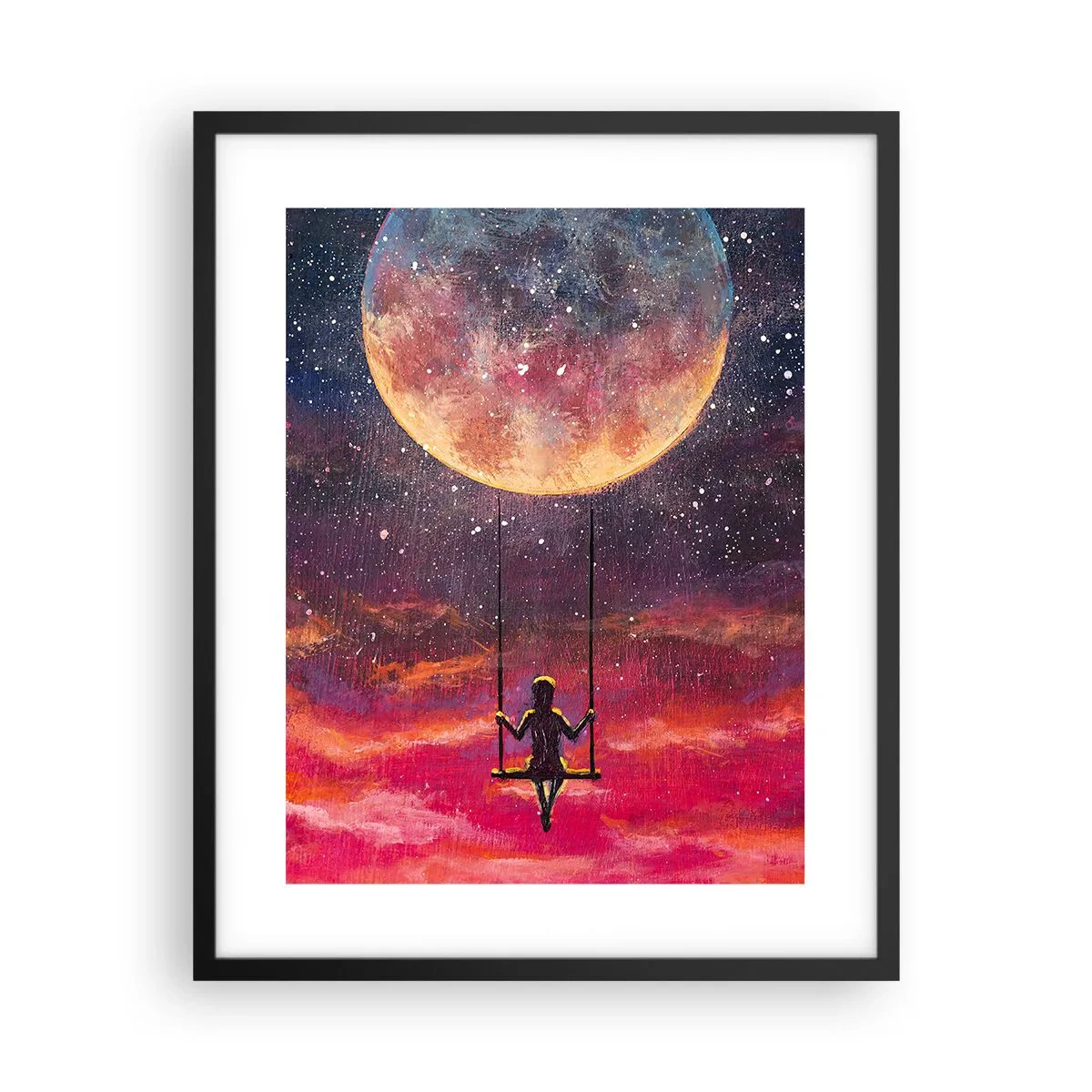 Póster en marco negro - Disfrutar de las nubes - 40x50 cm