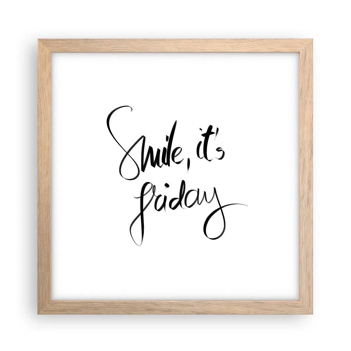 Póster en marco roble claro - La verdadera alegría - 30x30 cm