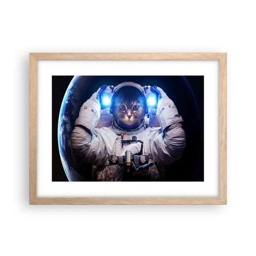 Póster en marco roble claro - Houston, tienes un problema. - 40x30 cm