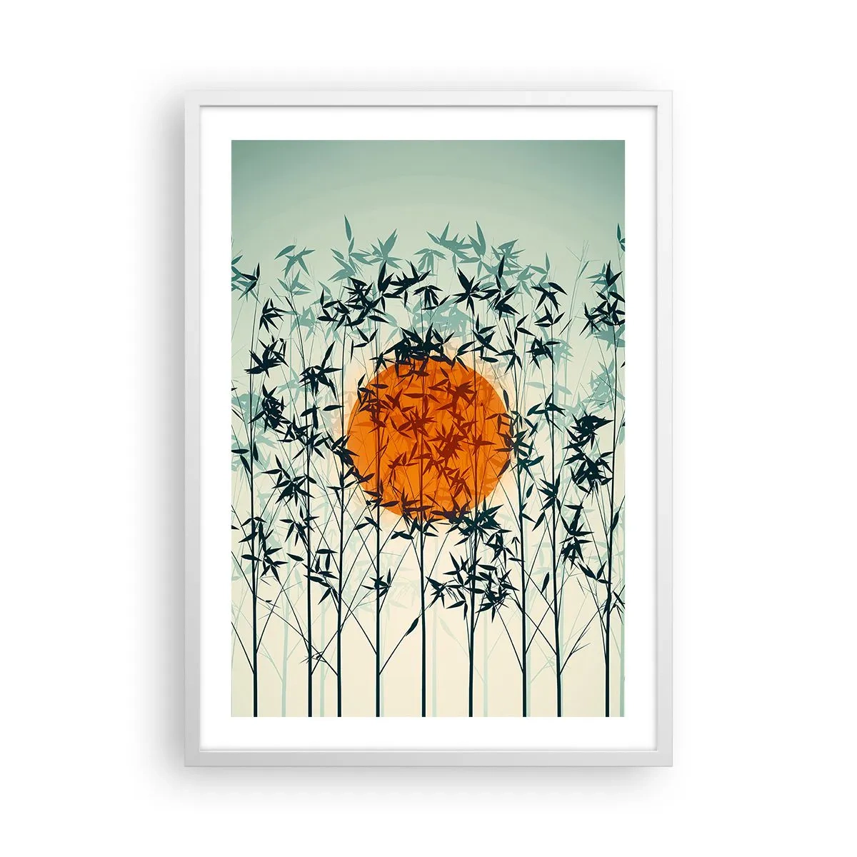 Póster en marco blanco - El sol de Japón - 50x70 cm