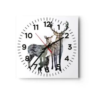 Reloj de pared - Reloj de vidrio - Fotografía familiar - 40x40 cm