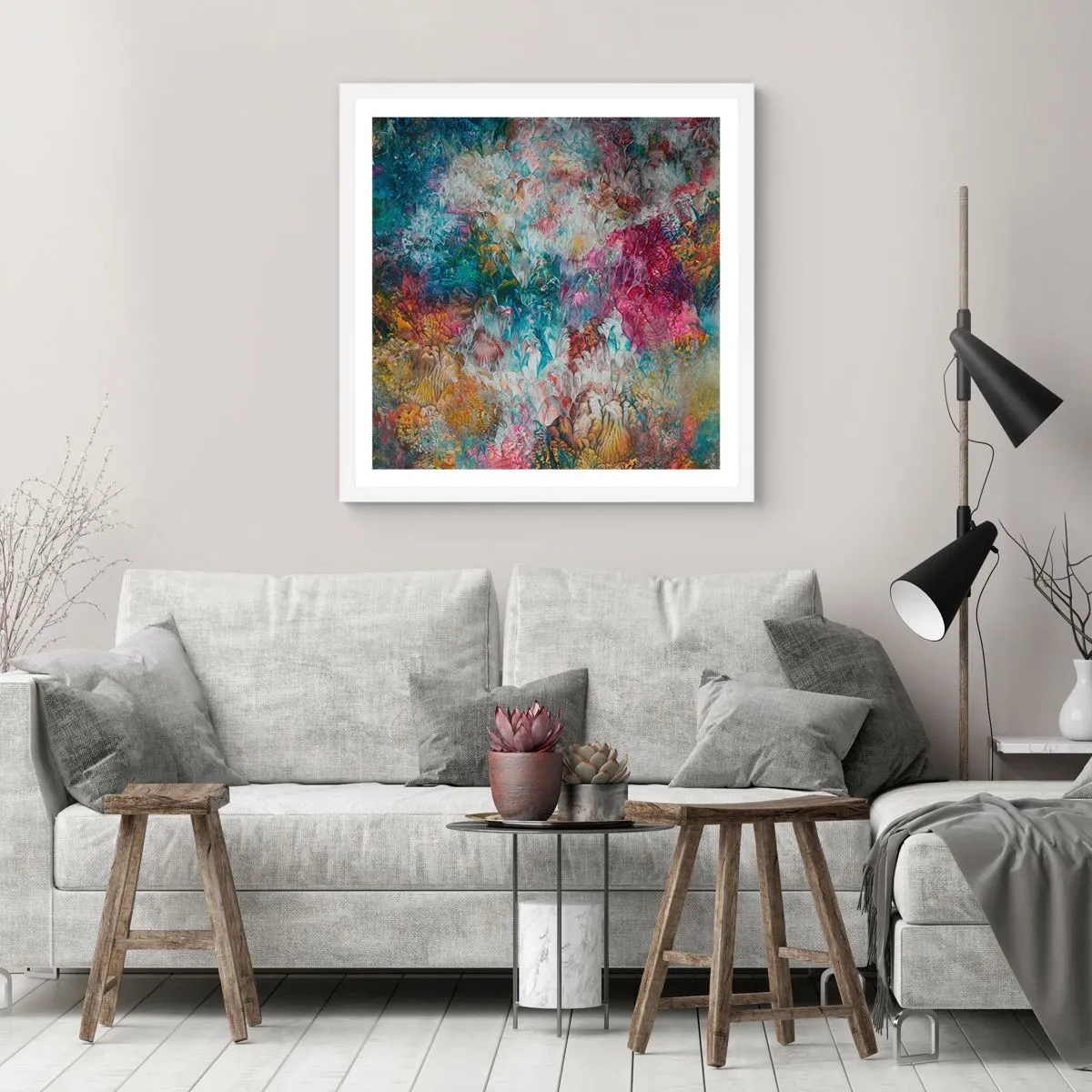 Póster en marco blanco - En plena floración - 60x60 cm