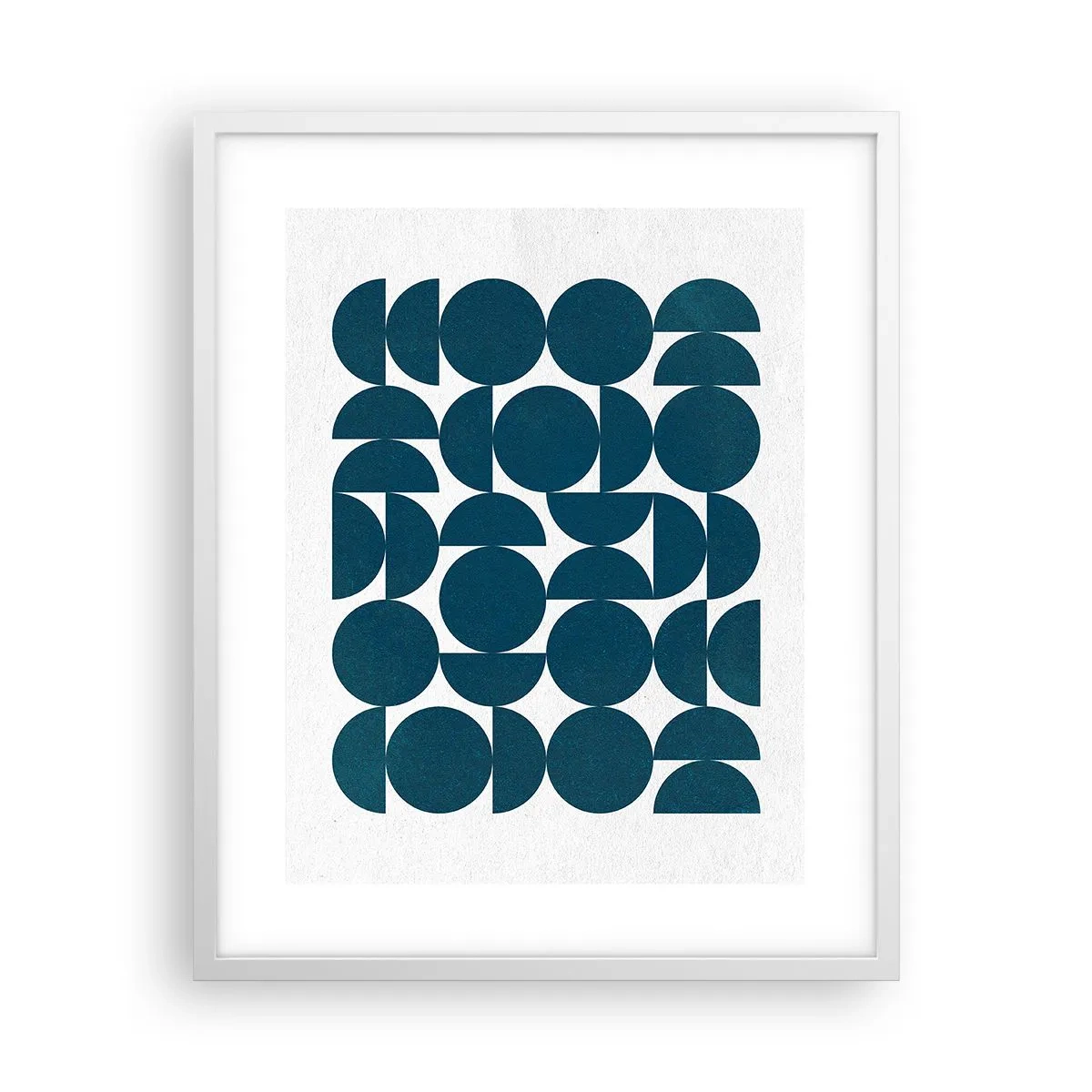 Póster en marco blanco - Círculos y semicírculos - 40x50 cm