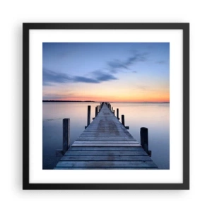 Póster en marco negro - La calma de un crepúsculo sereno - 40x40 cm