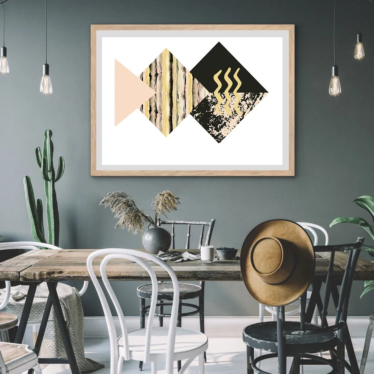 Póster en marco roble claro - No es tan sencillo - 100x70 cm