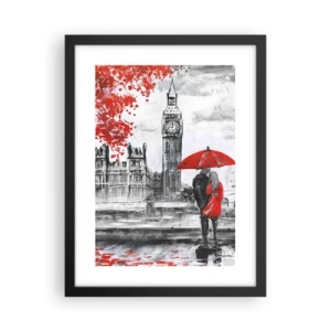 Póster en marco negro - Londres enamora - 30x40 cm