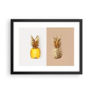 Póster en marco negro - Piña y media - 40x30 cm