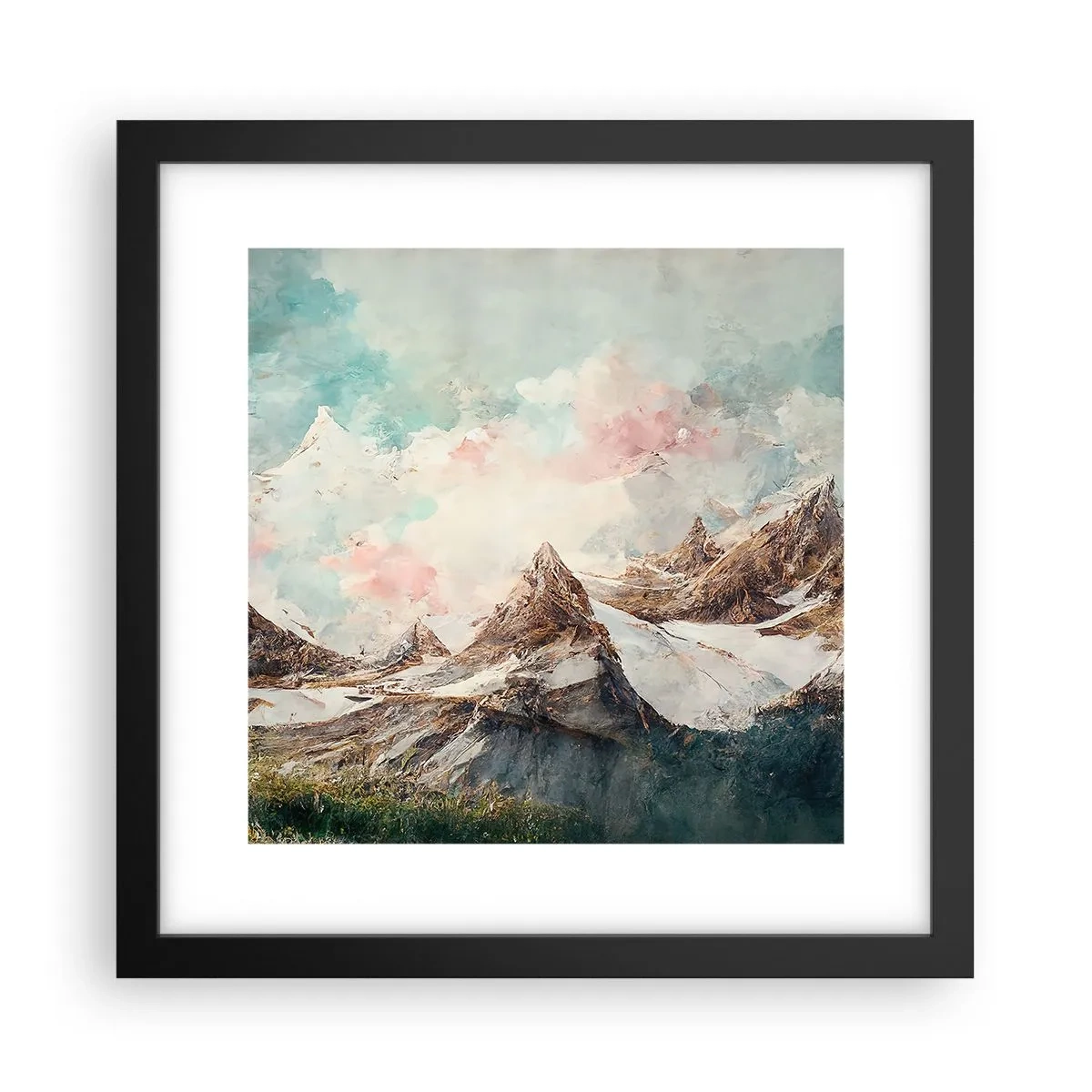 Póster en marco negro - Filos rocosos - 30x30 cm