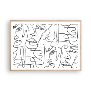 Póster en marco roble claro - Entre emociones enredadas - 100x70 cm