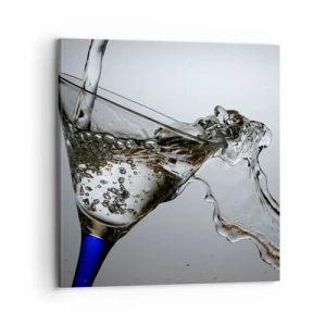 Cuadro sobre lienzo - Impresión de Imagen - Agua cristalina en vaso de vidrio - 70x70 cm