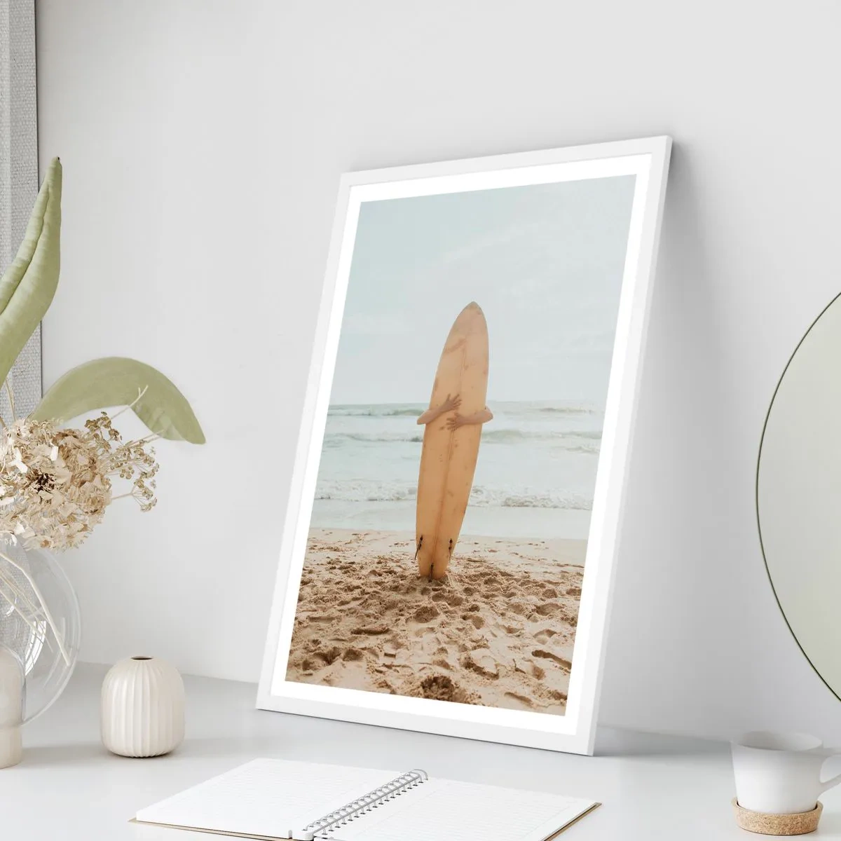 Póster en marco blanco - Por el amor de las olas - 40x50 cm