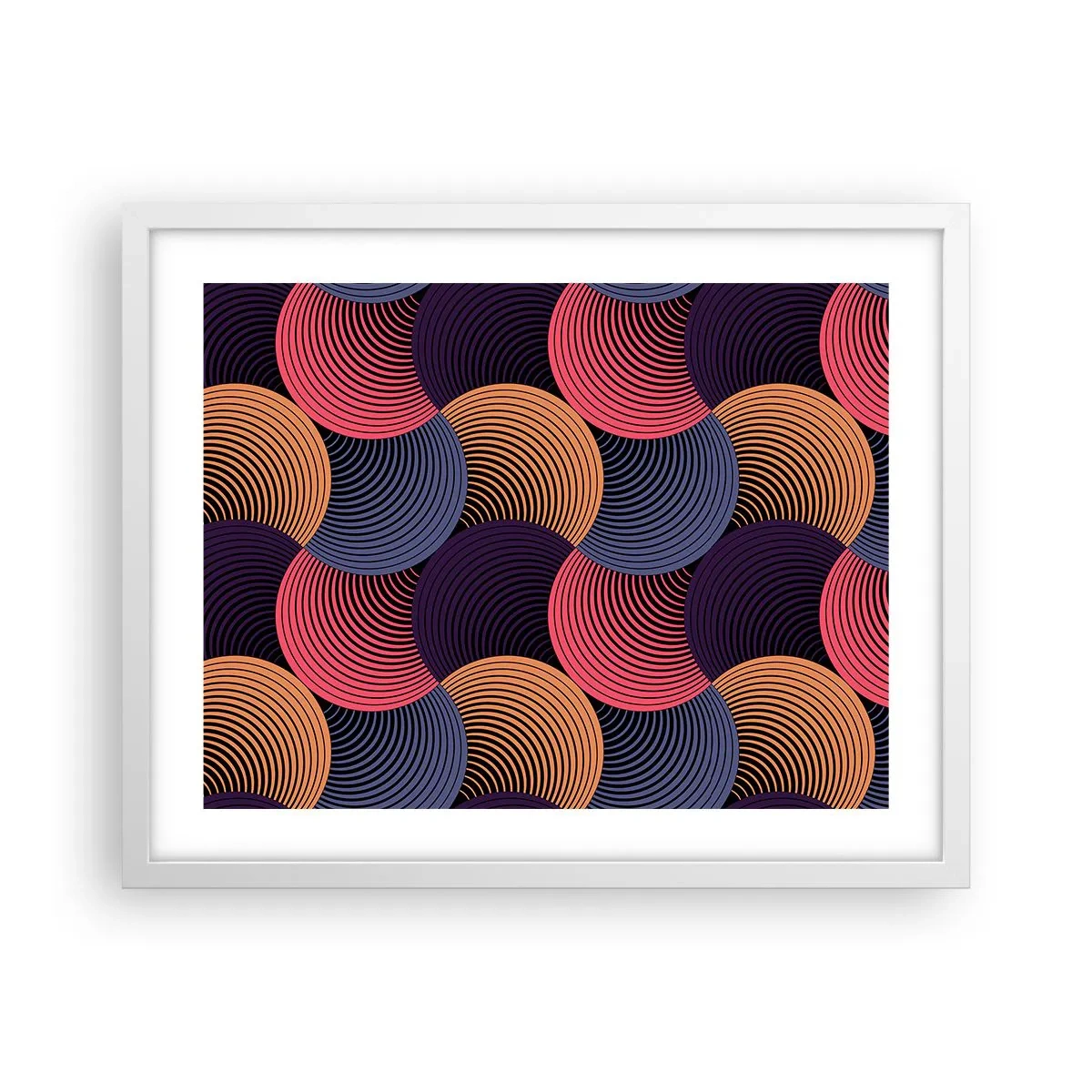 Póster en marco blanco - En un ritmo circular - 50x40 cm