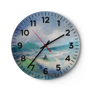 Reloj de pared - Reloj de vidrio - La fuerza del viento - 40x40 cm