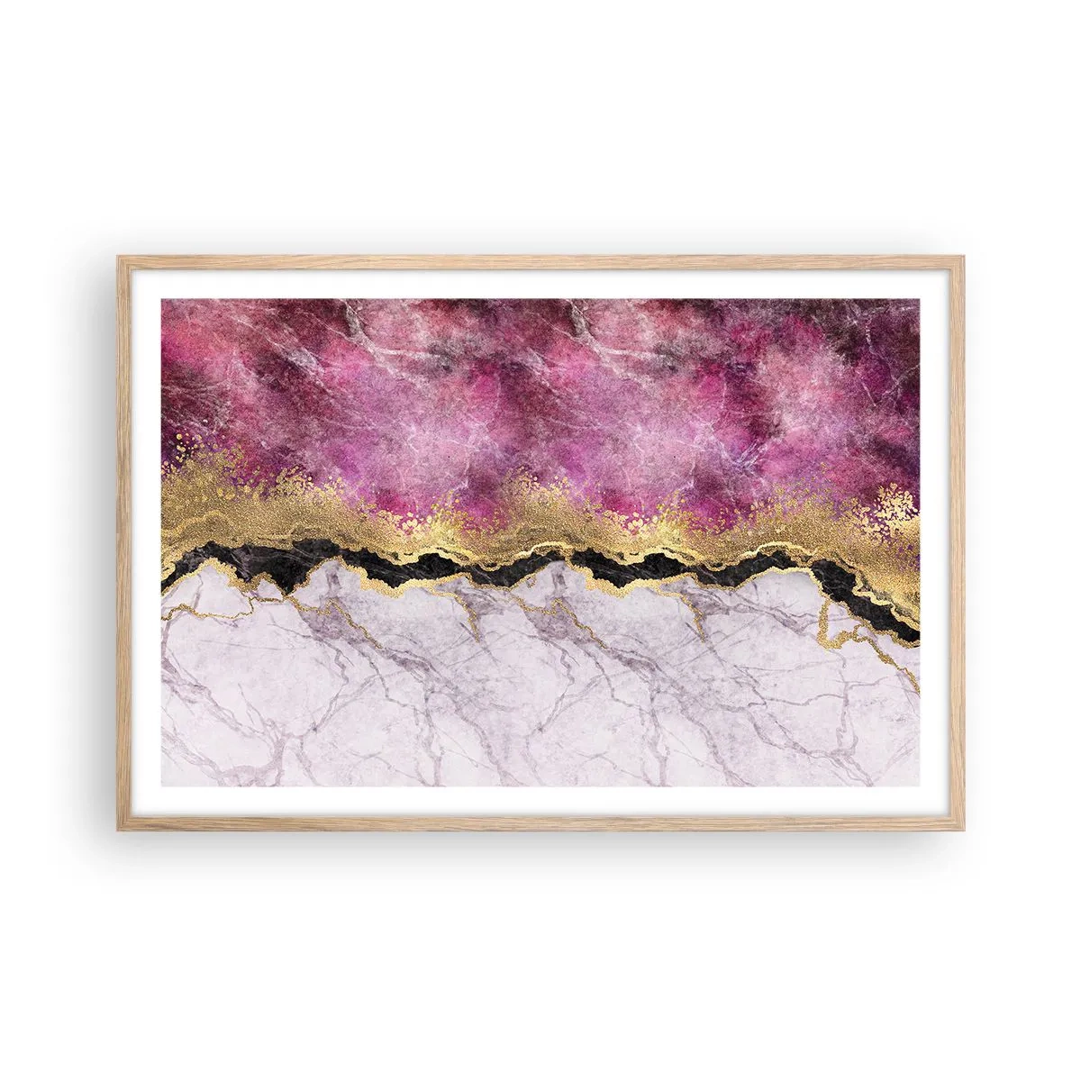 Póster en marco roble claro - En la frontera - 91x61 cm