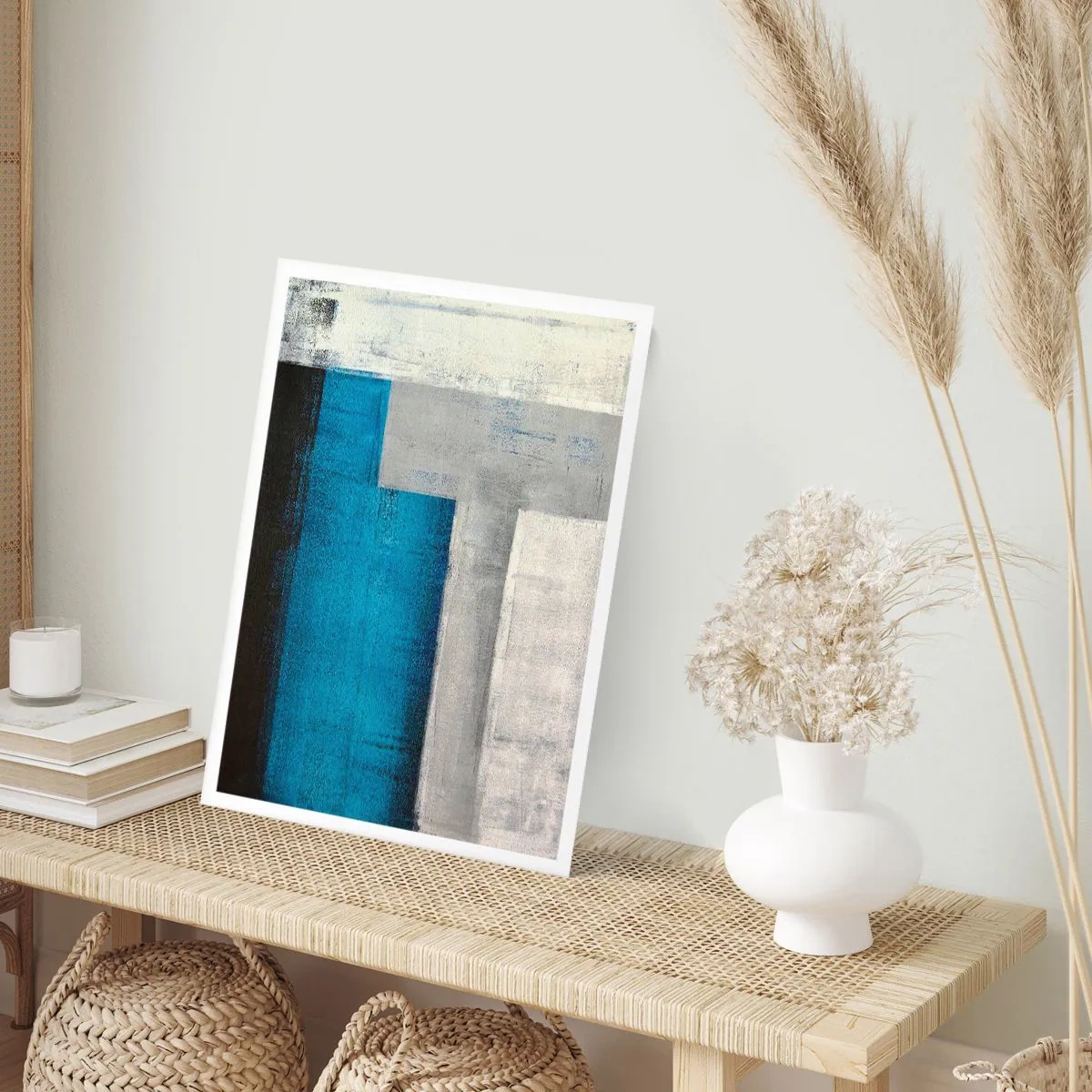 Póster - Composición poética de gris y azul - 70x100 cm