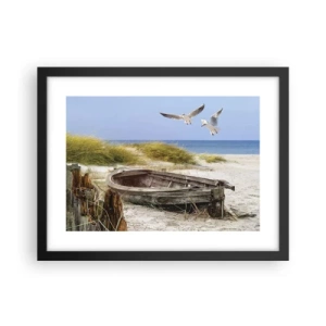 Póster en marco negro - Bañada por el viento - 40x30 cm