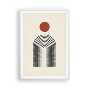 Póster en marco blanco - Magnetismo de formas y colores - 70x100 cm