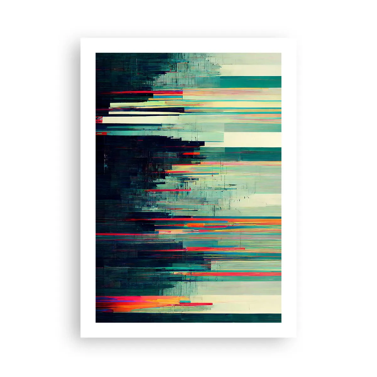 Póster - Abstracción moderna con líneas geométricas. - 50x70cm - Ciudad futurista - Decoración de pared moderna para salón y dormitorio ARTTOR