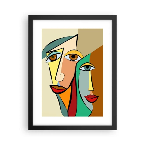 Póster en marco negro - Pareja cubista - 30x40 cm