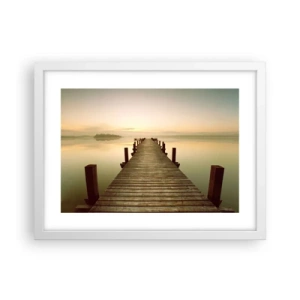 Póster en marco blanco - Antes del amanecer, al amanecer, la luz - 40x30 cm