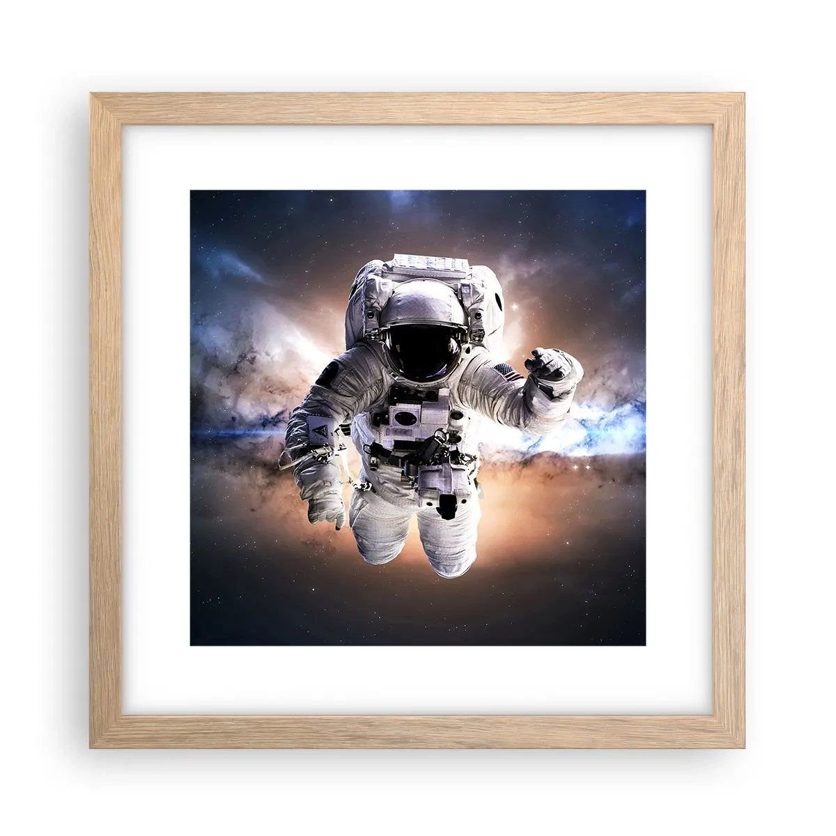 Póster en marco roble claro - Saludos desde el espacio exterior - 30x30 cm