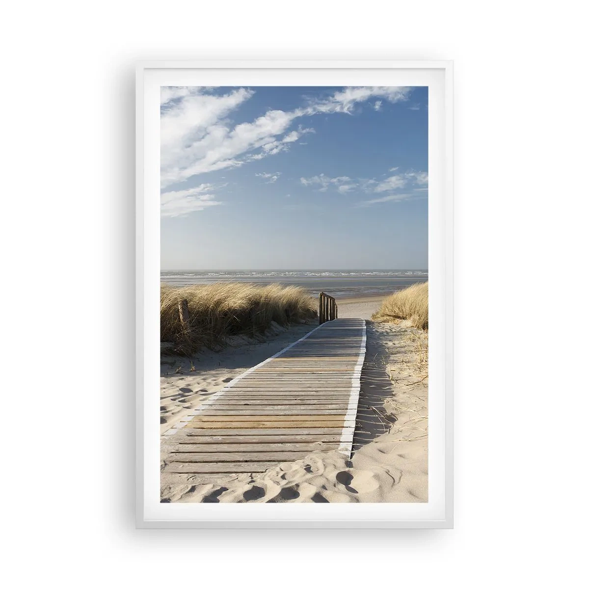 Póster en marco blanco - Más allá de la duna, en el susurro de la naturaleza - 61x91 cm