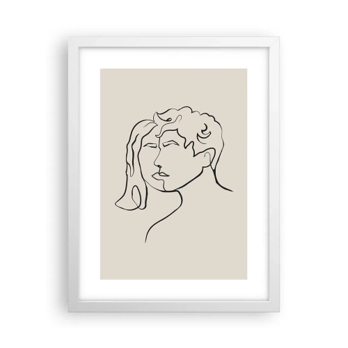 Póster en marco blanco - Y se convirtieron en uno - 30x40 cm