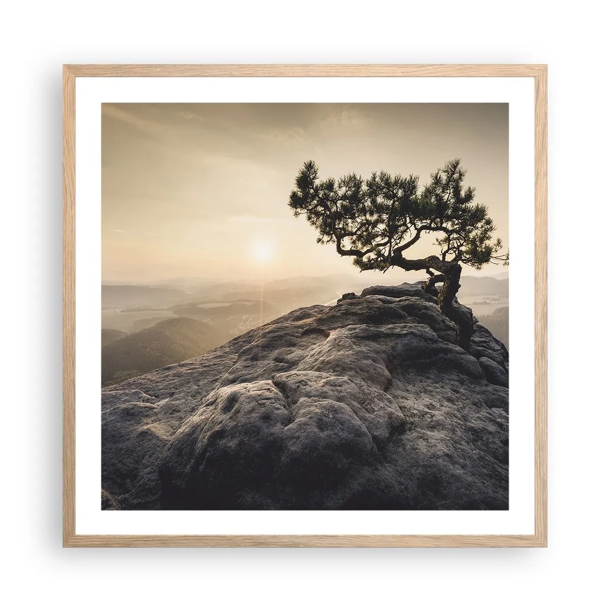 Póster en marco roble claro - La vida se abre camino - 60x60 cm