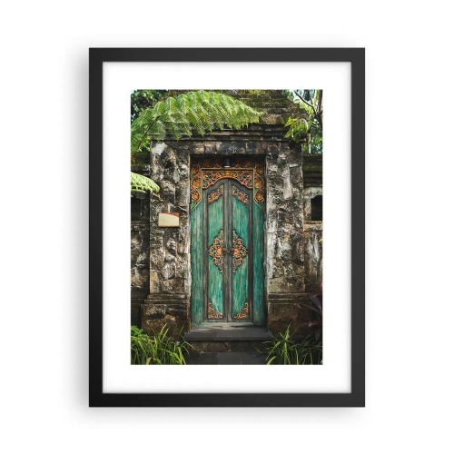 Póster en marco negro - Una puerta a un mundo exótico - 30x40 cm