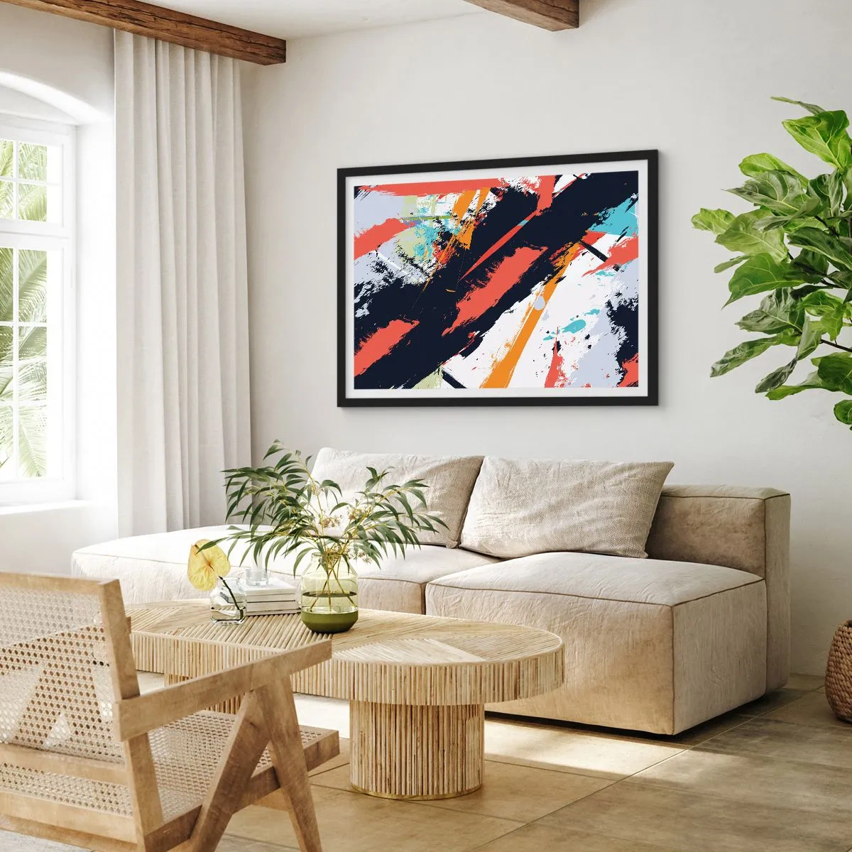 Póster en marco negro - Composición dinámica - 50x40 cm