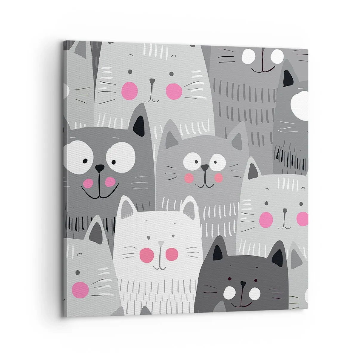 Cuadro sobre lienzo - Impresión de Imagen - El mundo de los gatos - 60x60 cm